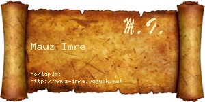 Mauz Imre névjegykártya